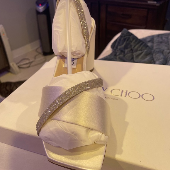 Jimmy Choo Satin and Glitter Heels - Picture 1 of 3